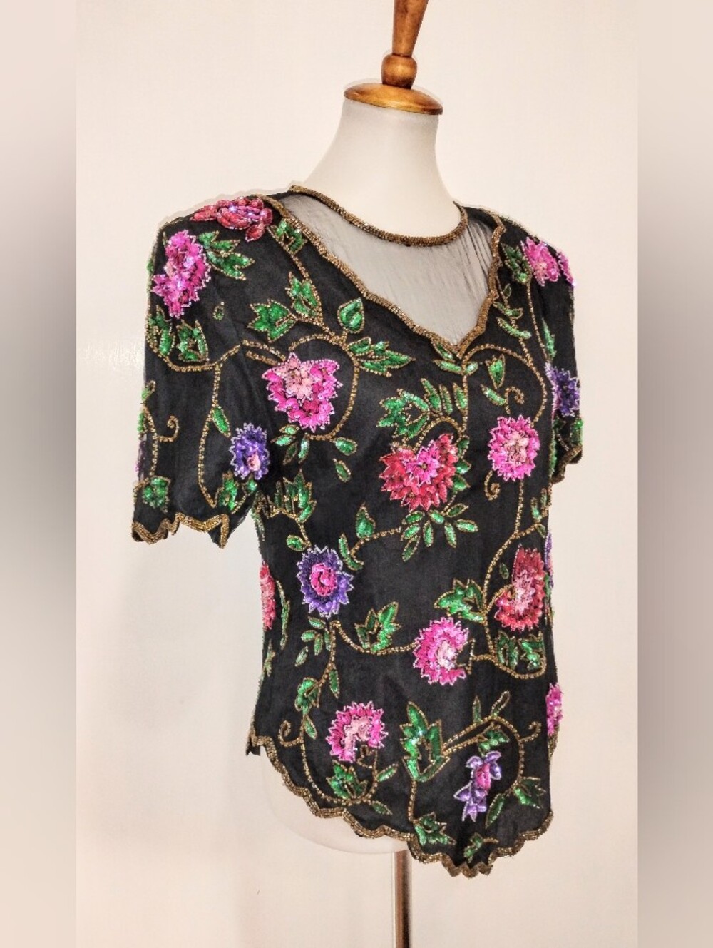 VINTAGE LAURENCE KAZAR SEQUINED TOP